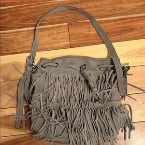 Patricia Nash Gray Fringe Shoulder Bag